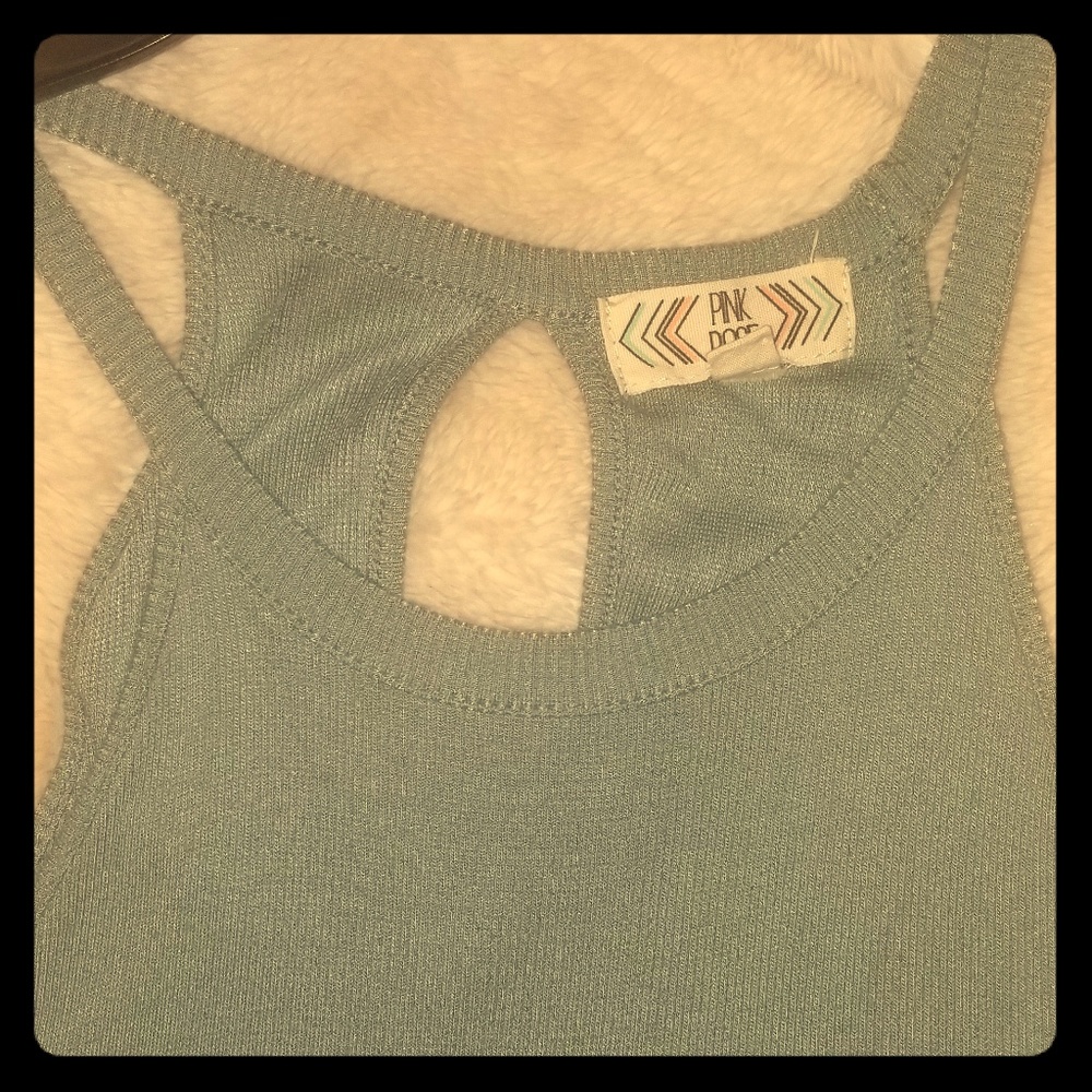 Boutique rib tank with lace trim